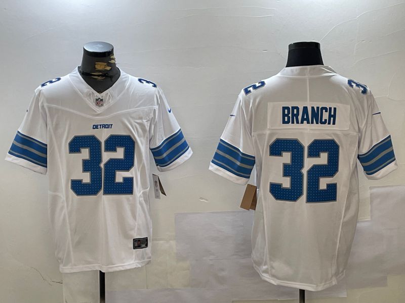 Men Detroit Lions 32 Branch White three generations 2024 Nike Limited NFL Jersey style 1